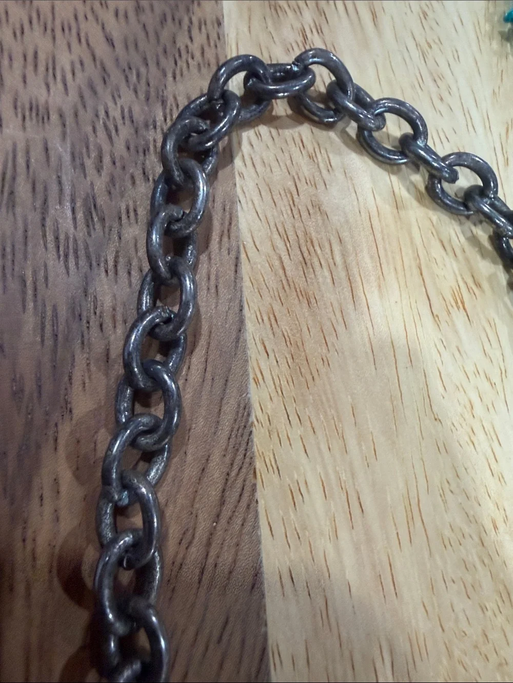Tiffany & Co. Men’s Oxidized Silver-Tone Chain Necklace with Turquoise Pouch